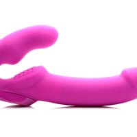 Evoke Rechargeable Vibrating Silicone Strapless Strap on - Pink