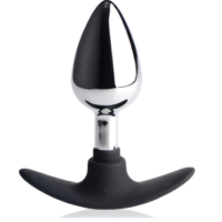 Dark Invader Metal and Silicone Anal Plug - Medium -